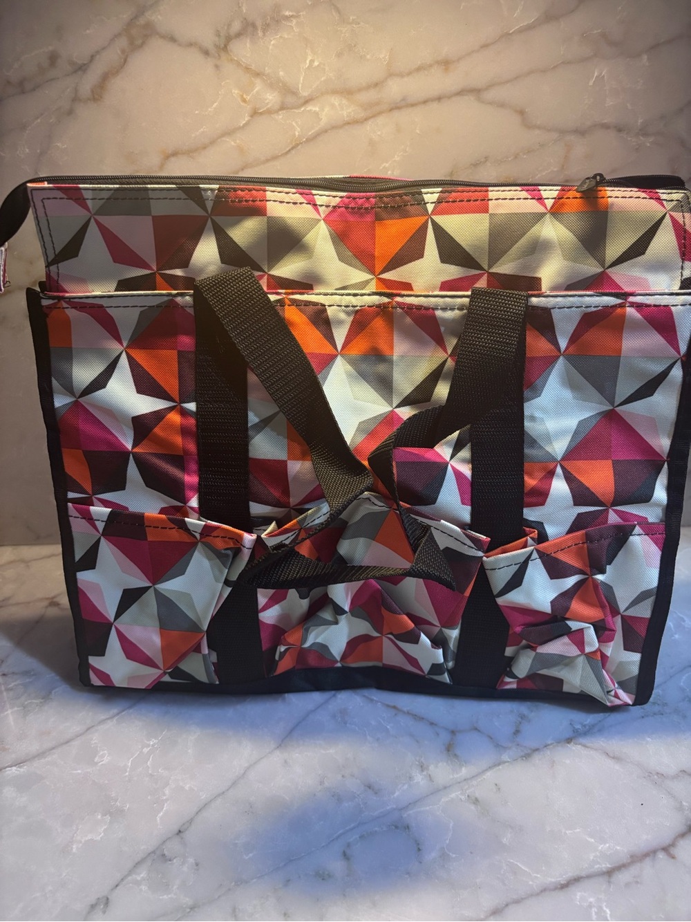 thirty-one Geometric Tote in Pink, Orange & Black